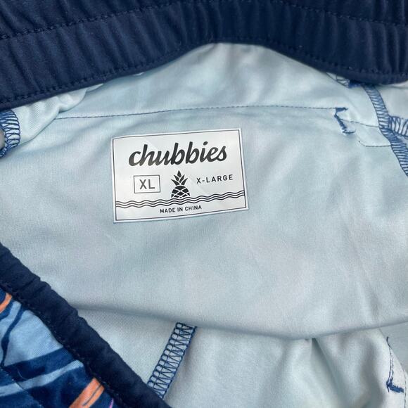 Chubbies blue colorful activewear sweat pants retro print size XL - Picture 7 of 13